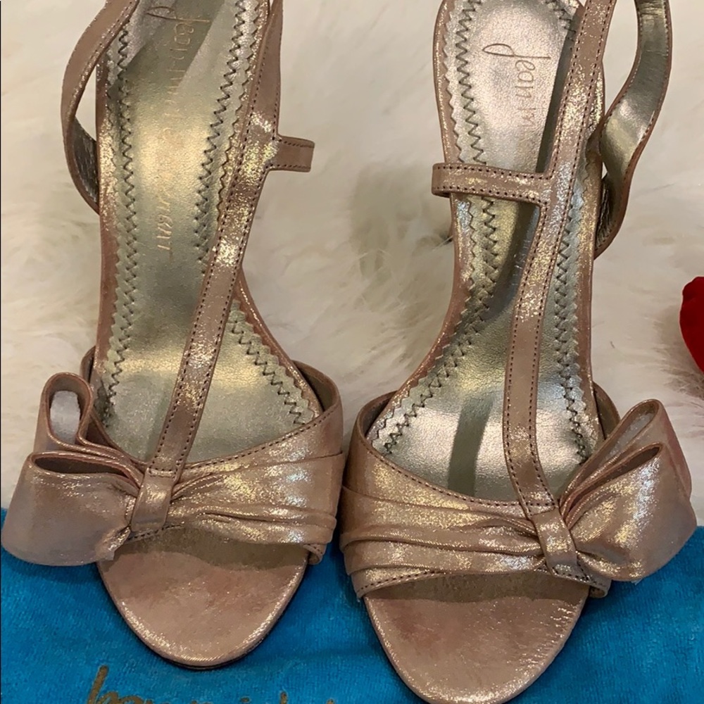Jean Michel Cazabat Metallic Bow Slingback Sandals View 2